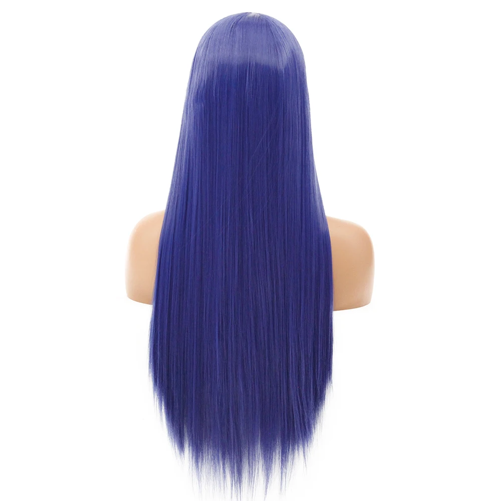 V'NICE коричневый парик на кружеве для черных женщин Оранжевый Серый жаростойкий натуральный Glueless синтетические парики длинные синие волокна волос - Цвет: Blue