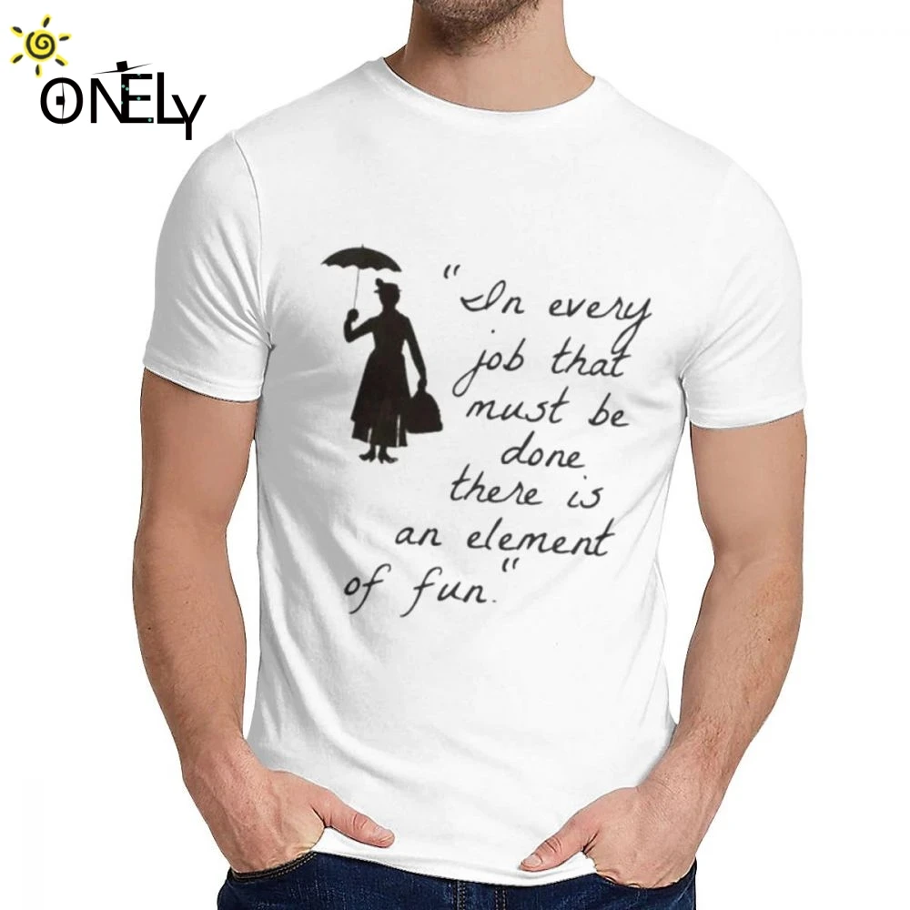 Mary Poppins Moon Black T Shirt Fashion Crewneck Streetwear For Man Organic Cotton Big Size Short Sleeve | Мужская одежда