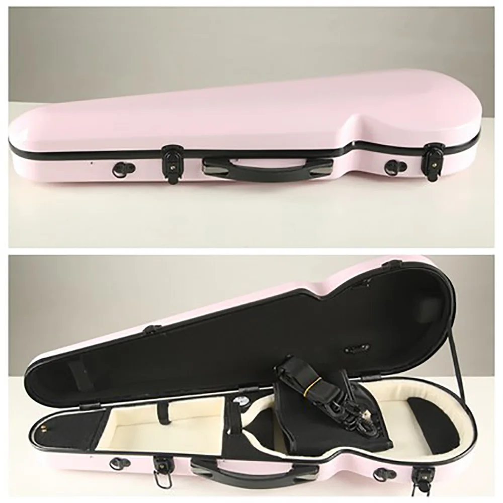 Light pink 4/4 футляр для скрипки, сумка из углеродного волокна, стекловолокно, чехол для скрипки, легкий карбоновый чехол для скрипки - Цвет: Light pink