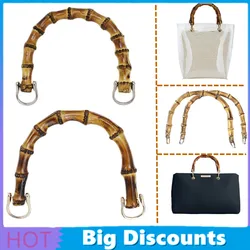 2Style 2Color U Shape Bamboo Imitation Bag Handle DIY Natural High-Grade Lady Purse Handcrafted Handbag With Link Buckle Handles
