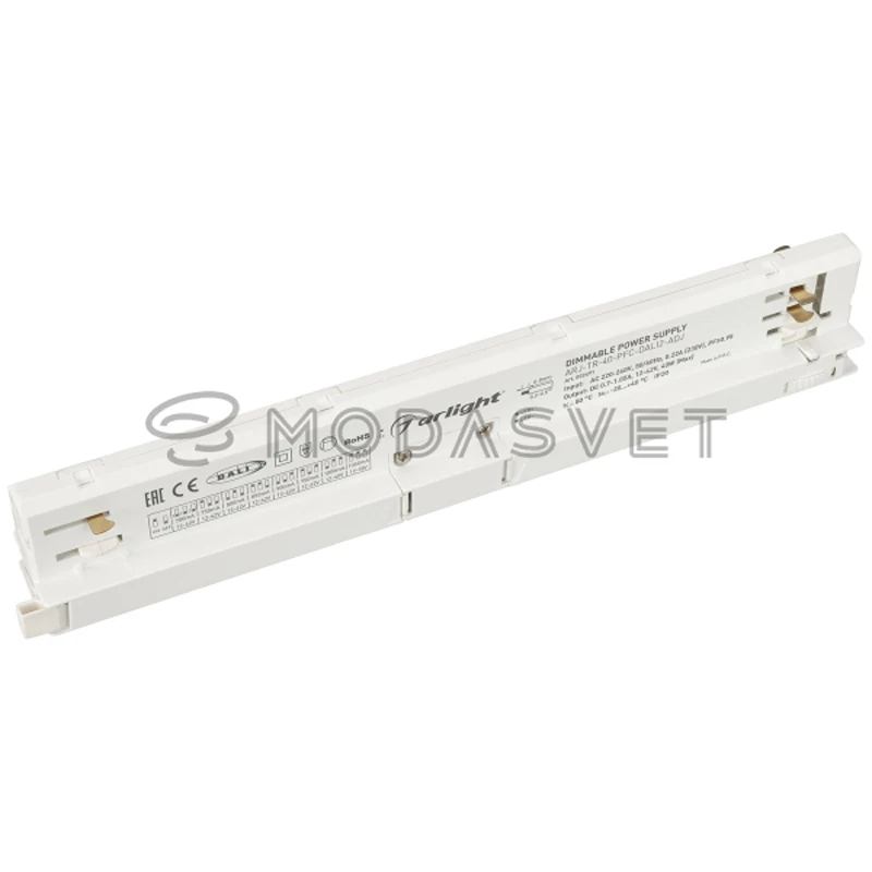 Блок питания для трековых систем ARJ-TR-40-PFC-DALI2-ADJ (40W 700-1050mA) ( IP20 Пластик 5 лет) | Лампы и