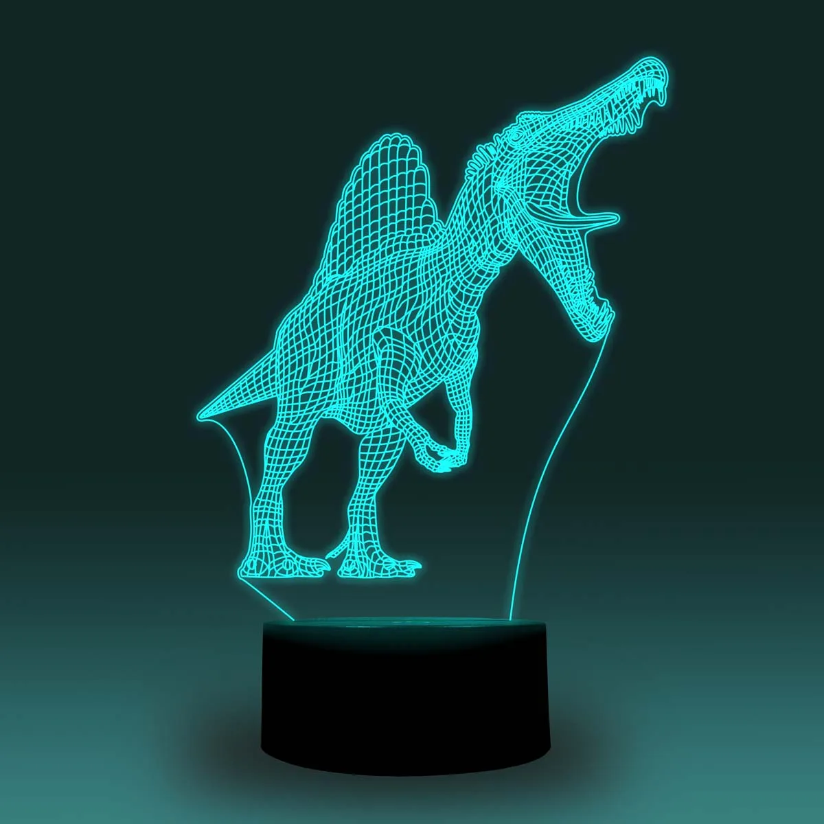 NiteApps спинозавр динозавр 3D RGB светодиодный ночник настольная лампа Иллюзия подарок на день рождения приложение/сенсорное управление