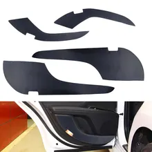 DWCX 4 шт. Черный углеродного волокна двери автомобиля анти-удар Защитная Наклейка накладка декоративная крышка подходит для Toyota Camry