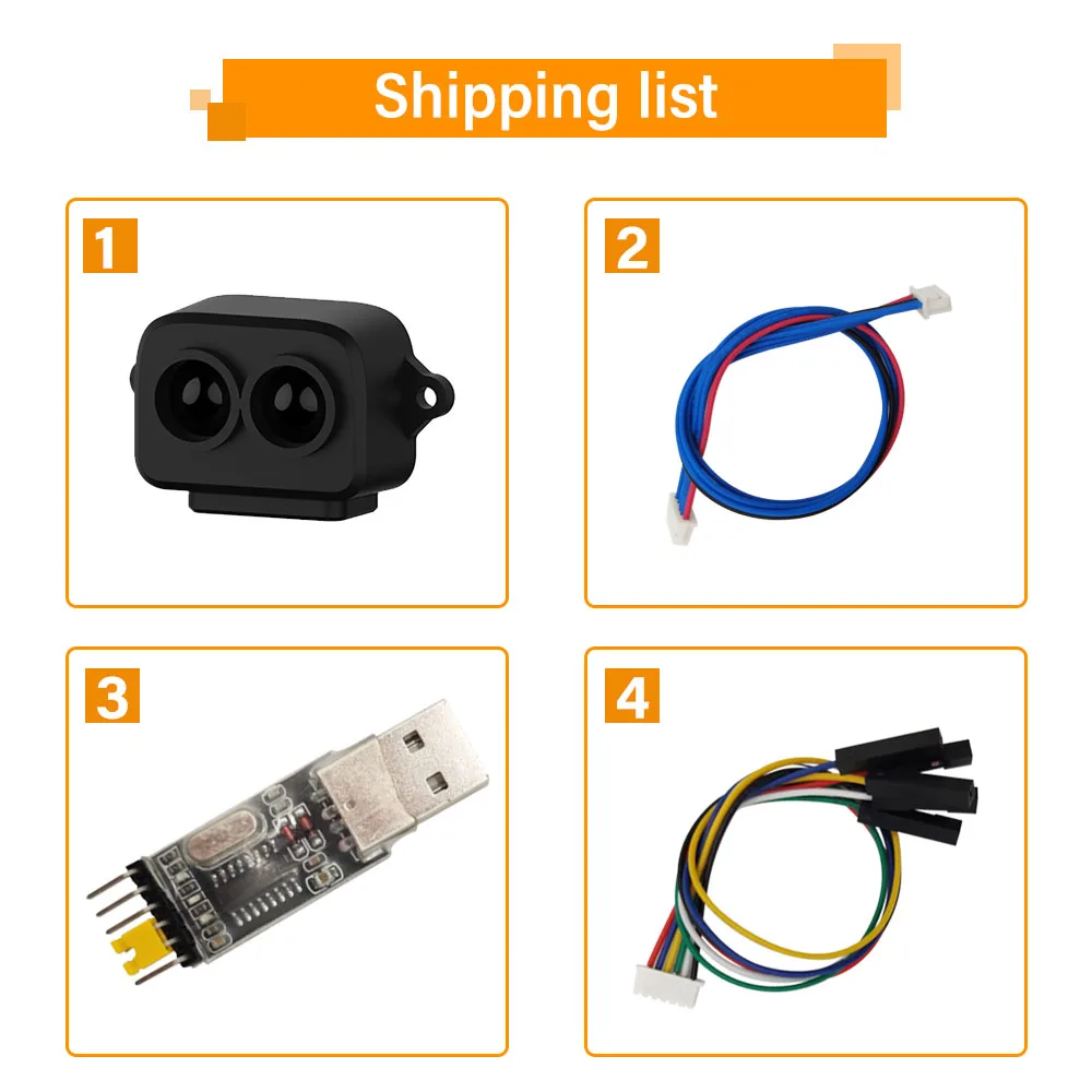 Benewake TF-Luna Single Point Laser Radar Module Lightweight Small Size Low Power Consumption 5V UART IIC Interface Radar 6