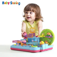 Детский Сияющий морской проходной трек-автомобиль игрушка вагон катающийся мяч горка головоломка ранняя развивающая игрушка мальчик девочка автомобиль подарок