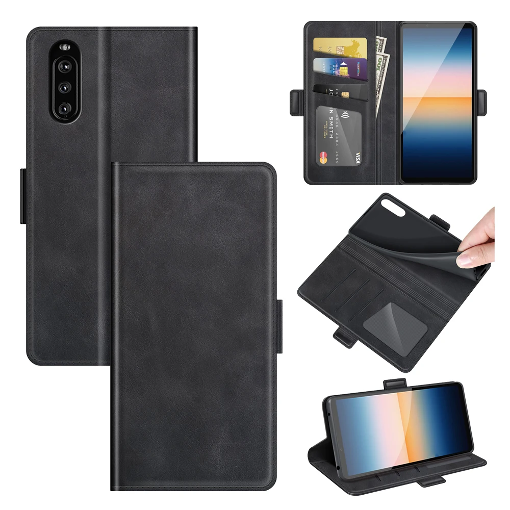 Чехол-книжка для Sony Xperia 10 III кожаный чехол-бумажник с откидной крышкой винтажный