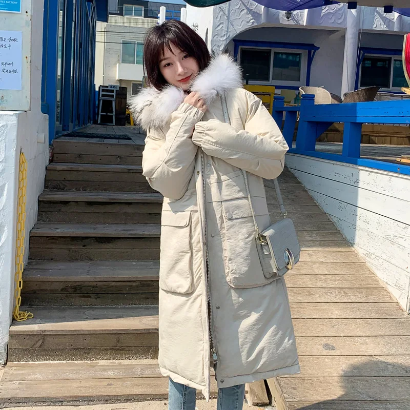New Long Winter Jacket Women Parka Down Cotton Coat Padded Jacket Korean Parkas Warm Jackets Coats Overcoat 8917 KJ2958