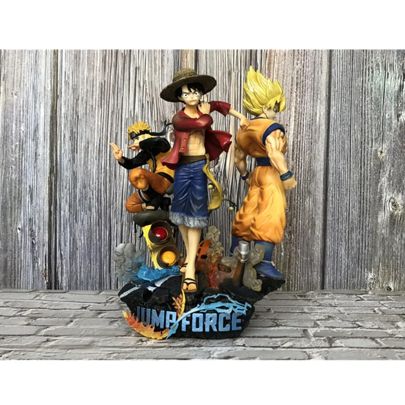 Аниме Dragon Ball Наруто ONE PIECE Сон Гоку Луффи Узумаки Наруто Большой три Scrimmage GK статуя сбора Морден игрушка M2670