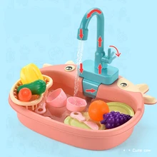 Jouets de Cuisine pour Enfants, Simulation Lave Vaisselle Électrique, Mini, Éducatifs, d'Été, Jeu de Rôle, pour Filles