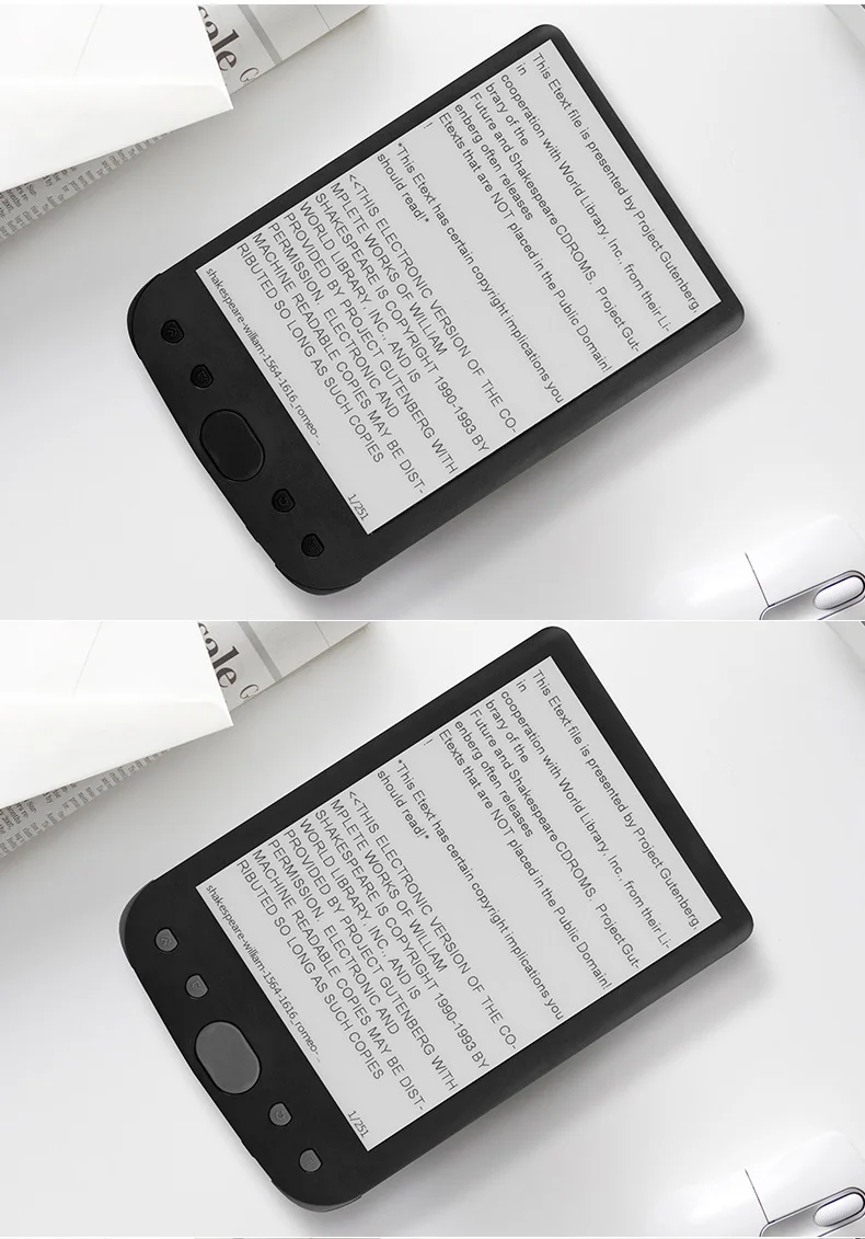 Черный считыватель электронных книг FB2 e ink e-Reader E-ink 8 Гб 6 дюймов