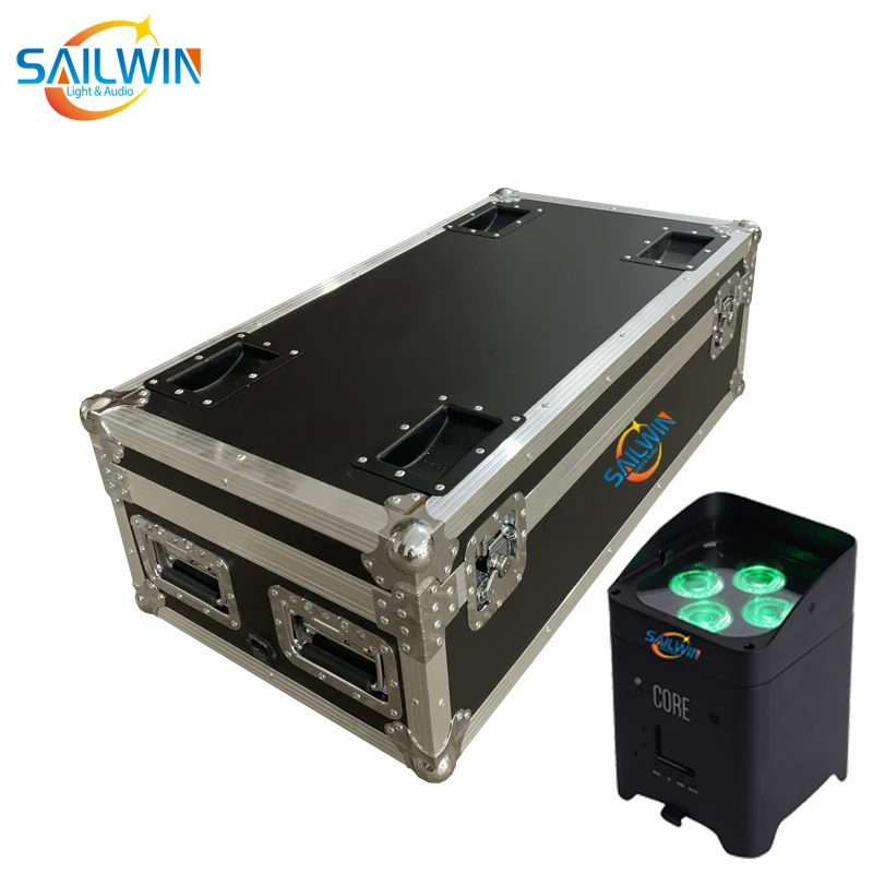 4x18w batteria Par Light White case RGBWA UV 6 in1 LED Wireless DMX con