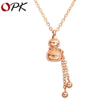 

Brand women jewelry personalized Rose Gold gourd Necklace women fashion small short pendant collarbone chain accessories