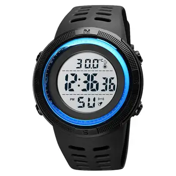 SKMEI-reloj electrónico para hombre, resistente al agua, con batería de larga duración, alarma, LED, saludable, deportivo