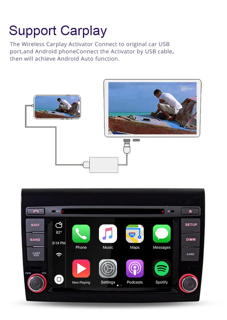 Flash Deal TOPBSNA 2 Din 8 CORE Android 9.0 Car DVD Player for Fiat Bravo 2007-2012 WIFI Multimedia GPS Stereo Car Radio headunit auto RDS 9