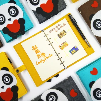 

School diary cartoon panda notebook felt loose-leaf book kawaii stationery