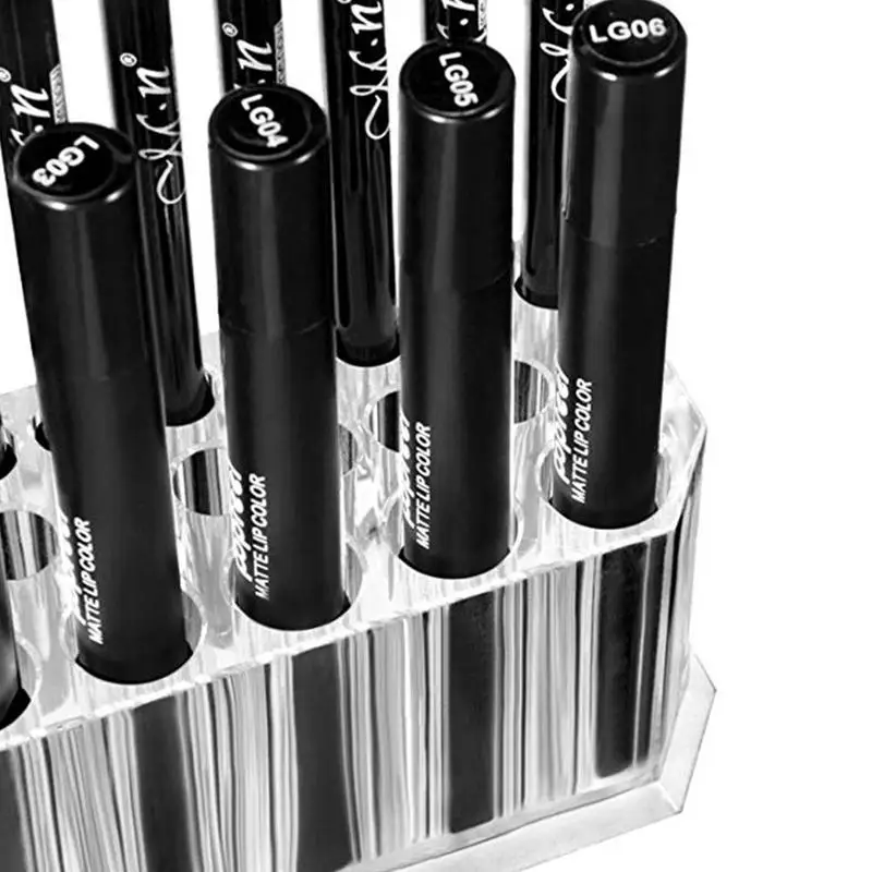 Titular da Escova de Maquiagem para as Mulheres com Acrílico Caixa de Armazenamento Organizador de Cosméticos Buracos Transparente Batom Expositor 26 5 para as mulheres com acrílico transparente caixa