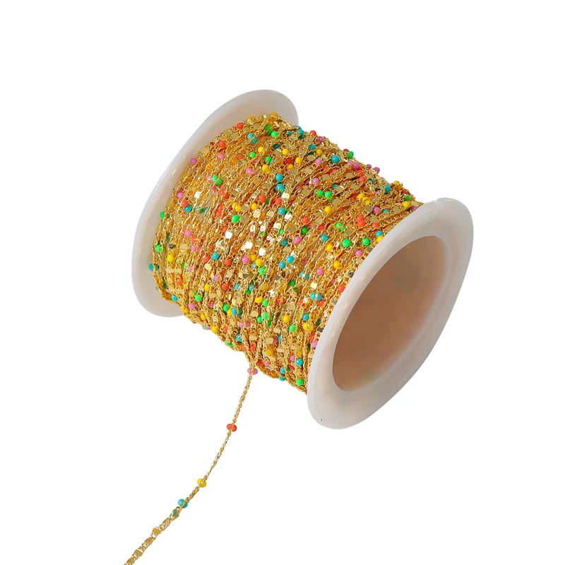 JUYA 10 Meters oll Multicolor Copper O-Line Necklace Chains DIY Handmade Jewelry Findings Accessories For Neckalces Making