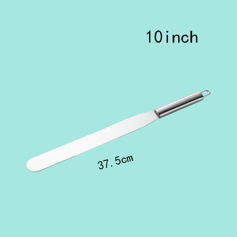 Straight 10inch 6 ''8'' 10 ''скребок для инструментов из нержавеющей стали, прямые изогнутые шпатели, нож, приспособления для выпечки, крема, выпечки, торта, Висячие кухонные - Цвет: Straight 10inch