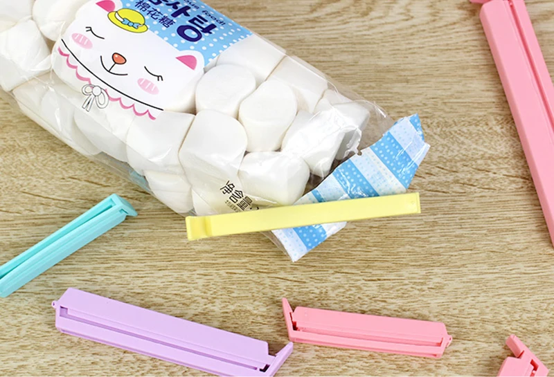 12Pc/Lot 3 sizes Portable Kitchen Storage Food Snack Sealing Bag Clip Sealer Clamp closure pocket Plastic Tool Kitchen accessory