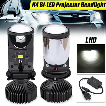 

2pcs H4 12V 24V Left LHD LED Mini Headlight Projector Lens Automobile Headlamp Bulb Hi/Lo Beam 6000K