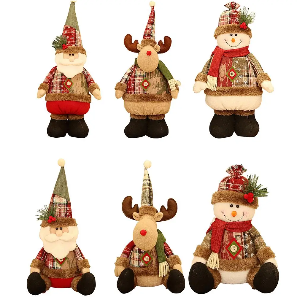 

Home Decor New-Year Christmas Big Doll Christmas Ornaments Tree Decoration Santa Snowman Window Xmas Gift Toys For Kid Children