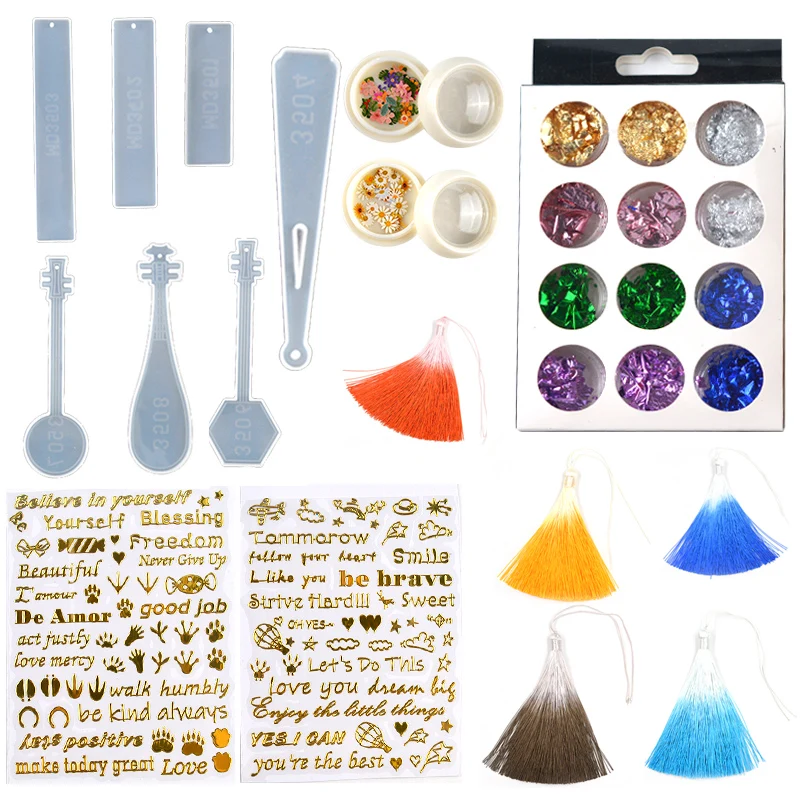 

17 шт. Закладка для книги из смолы формы наборы эпоксидной смолы литейная формы силиконовые Форма для выпечки в виде пера подвеска брелок DIY Kit Инструменты Ремесло Пресс-Форм