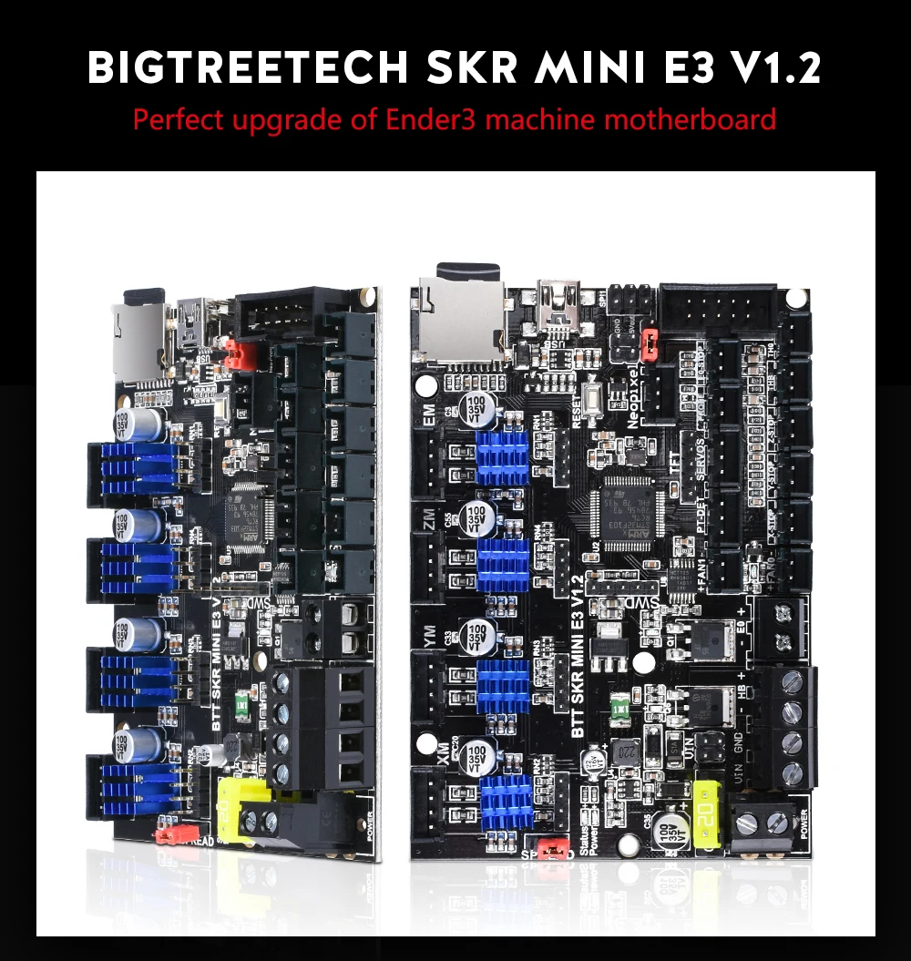 BIGTREETECH SKR mini E3 V1.2 плата управления 32 бит с TMC2209 UART драйвер части 3d принтера skr v1.3 E3 Dip для Creality Ender 3