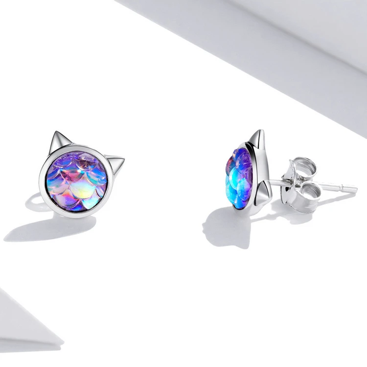 orelha studs autêntico 925 sterling silver coração