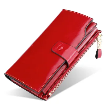

Women Clutch Wallet Genuine Leather Female Long Wallet Women Zipper Purse Ladies Strap Money Bag Purse For Phone Bags
