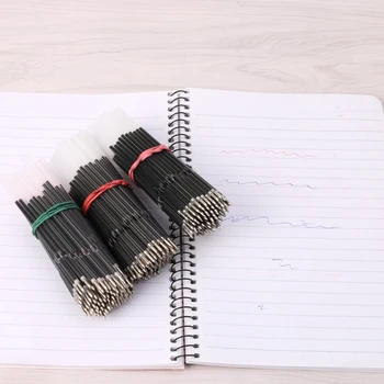 

100Pcs 0.7mm Ballpoint Pen Refill Black Blue Red Stationery School Office Supply