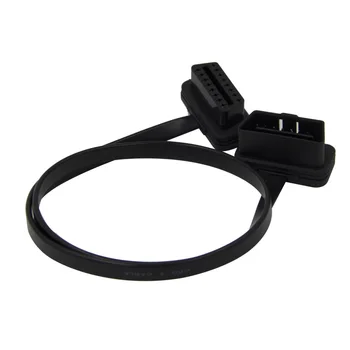 

60CM Flat+Thin As Noodle OBD 2 OBDII OBD2 16Pin Male to Female ELM327 Diagnostic Extension Cable Connector