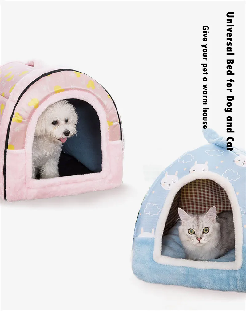 Домик для питомца, Конура матрас для собачьей лежанки кошка палатка-гнездо Теплый Щенок кролик Лежанка-домик складная корзина для животных кроватка для кота Лежанка для собаки