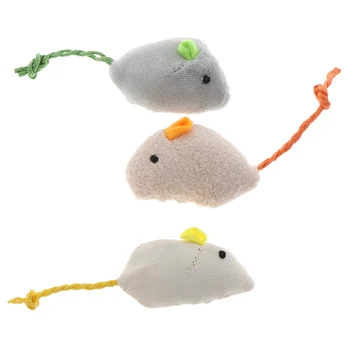 

New 3 pcs/ package False Long Tail Fur Mouse Rat Squeak Noise Sound Pet Cat Kitten Dog Playing Toy
