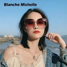 Blanche Michelle, модные негабаритные солнцезащитные очки для женщин, UV400, фирменный дизайн, без оправы, квадратные солнцезащитные очки для женщин, lentes de sol mujer