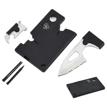 10 in 1 Outdoor Camping Survival Pocket Multi Tool Card Emergency EDC Knife Hiking Cycling Fishing Mountaineering Accessories 2