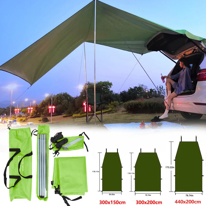 Car Tent Shelter Shade Camping Side Car Roof Top Tent Awning Waterproof UV Portable Camping Tents Automobile Rooftop Rain Canopy camping tent,waterproof tarpaulin,waterproof tarp,tarpaulin rain cover,camping canopy,car side awning