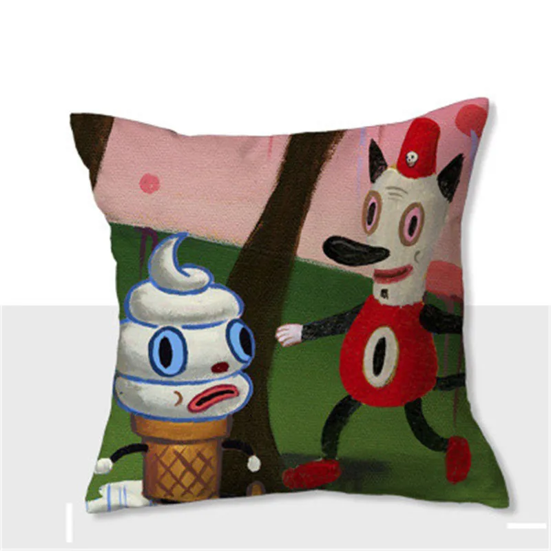 Gary Baseman Toby мультяшная короткая плюшевая подушка для гостиной диван пуховая подушка офисная Подушка для сна мягкая игрушка X2439 - Цвет: 60X60CM