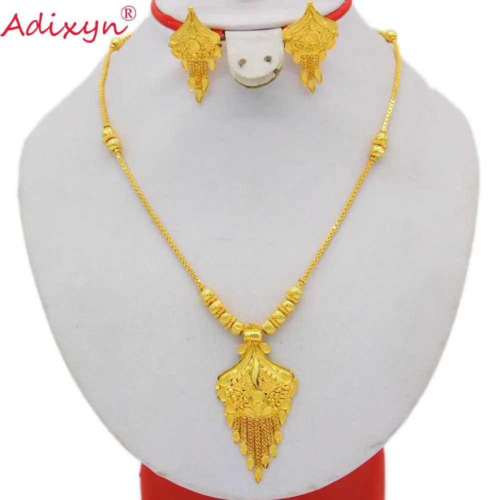 Adixyn Chokers Neckalce серьги ювелирные изделия для женщин золотой цвет латунь