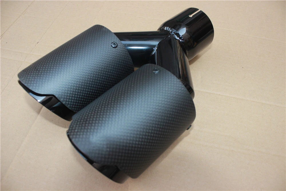 1 шт. двойной AKRAPOVIC углеродного волокна+ нержавеющая сталь наконечник выхлопной трубы глушитель матовый черный выхлопной наконечник
