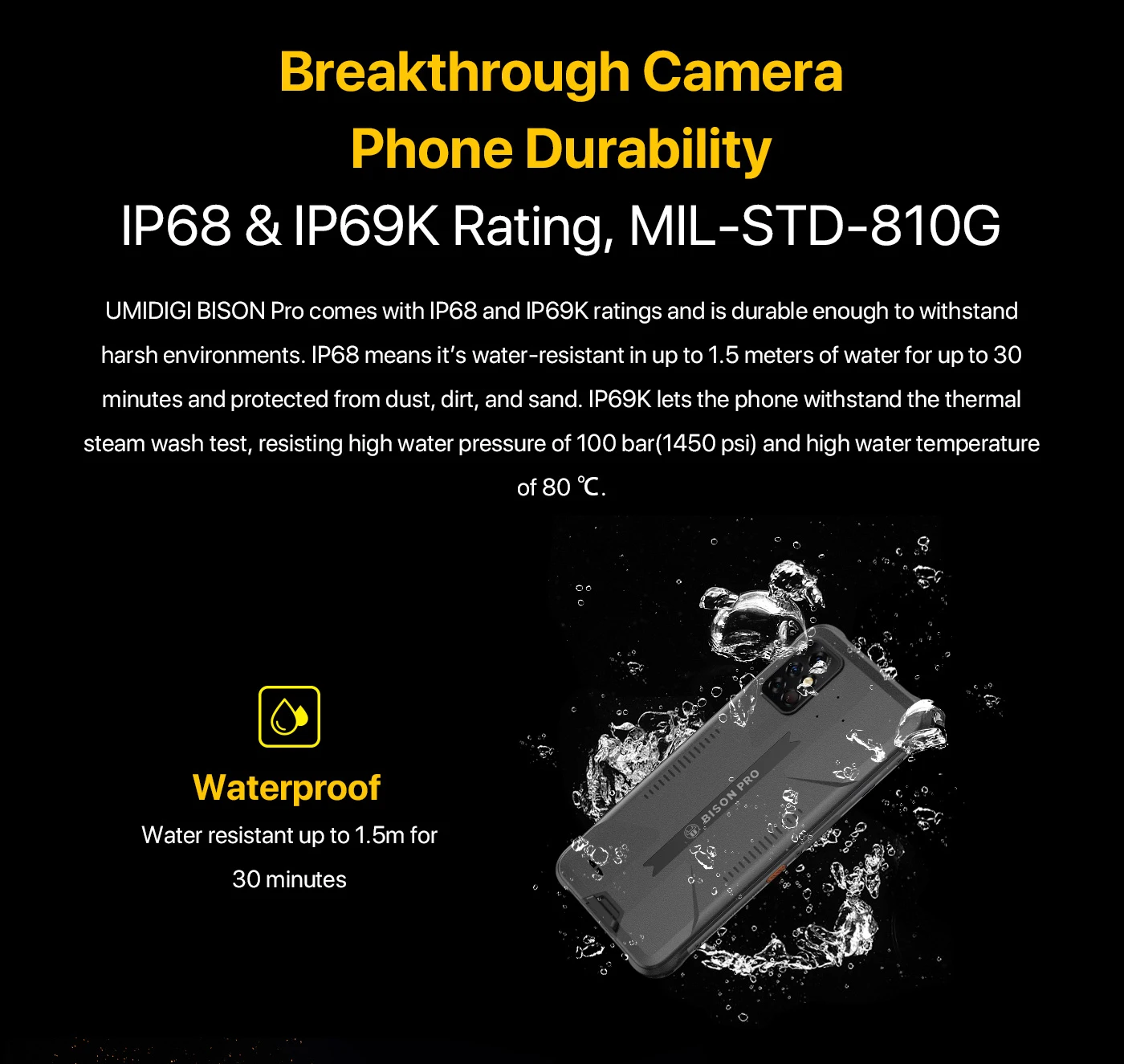 UMIDIGI BISON Pro 128GB Android Unlocked Smartphone Rugged Cell