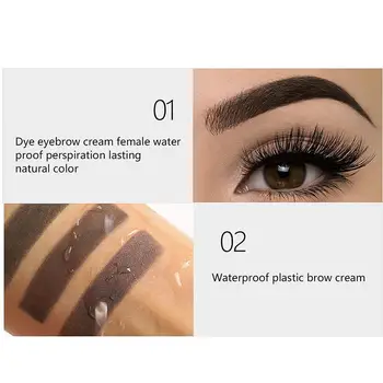 

2 colors Eyes Comestic Waterproof Eyebrow Gel Makeup Liquid Black Brow Cream Lasting + Makeup Set Long Eyebrow Brush Eye Y7T5