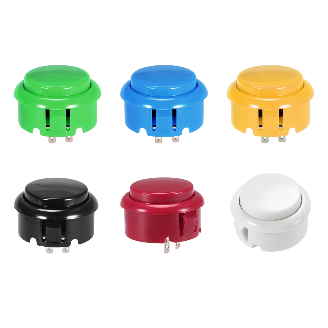 

uxcell 30mm Mounting Hole Momentary Game Push Button Switch for Arcade Video Games 6 Colors 12pcs