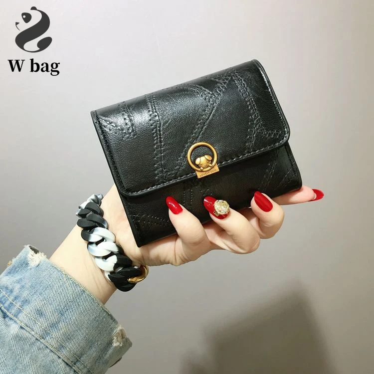 SW 2020 новый ретро короткий маленький PU кожаный женский кошелек Складной Милый