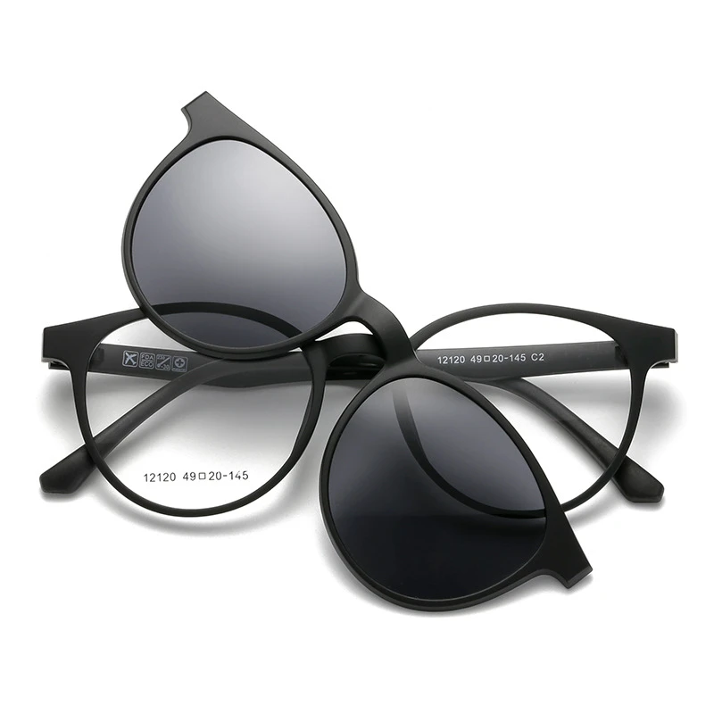 Men's And Women's Retro Round Glasses Frame Magnetic Set Optical Glasses Frame A Variety Of Polarized Clip Myopia Glasses 12120