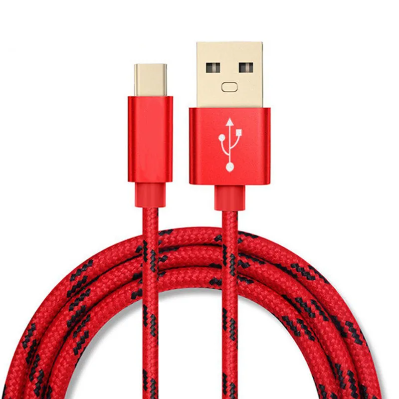 Original 1M 2M Fashion Camouflage USB Type C Phone Cable Data Charger transmission& Charge Type-C USB for Xiaomi 4C/One Plus 2 - Цвет: Red