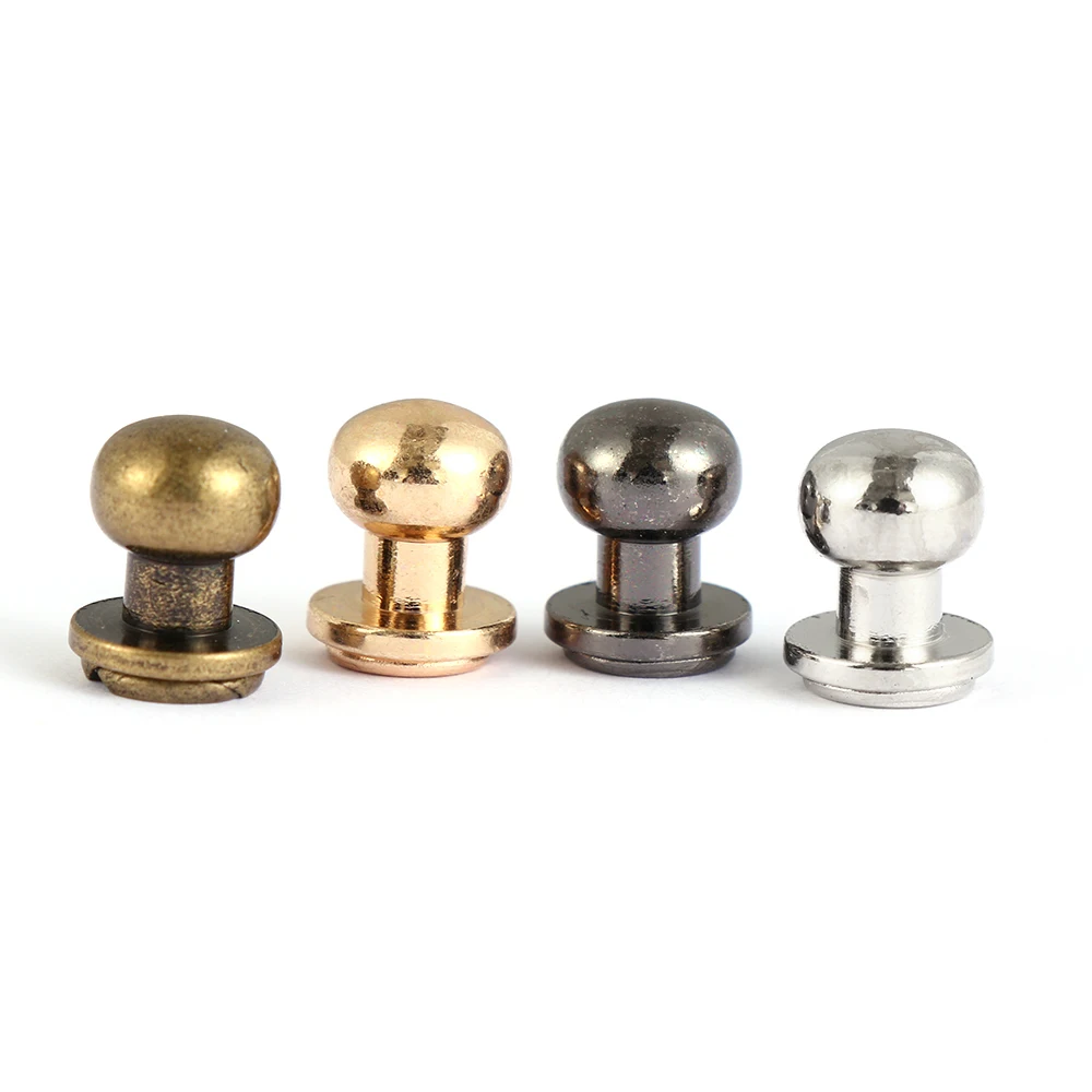 

10pcs/bag Monk Head Screws Leather Craft Belt Wallet Solid Brass Nail Rivets Screws Bags Accessories Tacks Clothes Garment decor