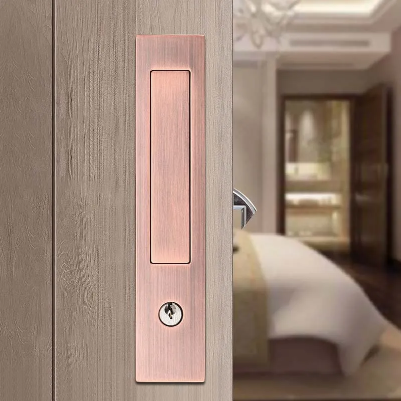 Sliding window door locks wooden door bathroom bedroom double-sided spring embedded folding door hook clasps