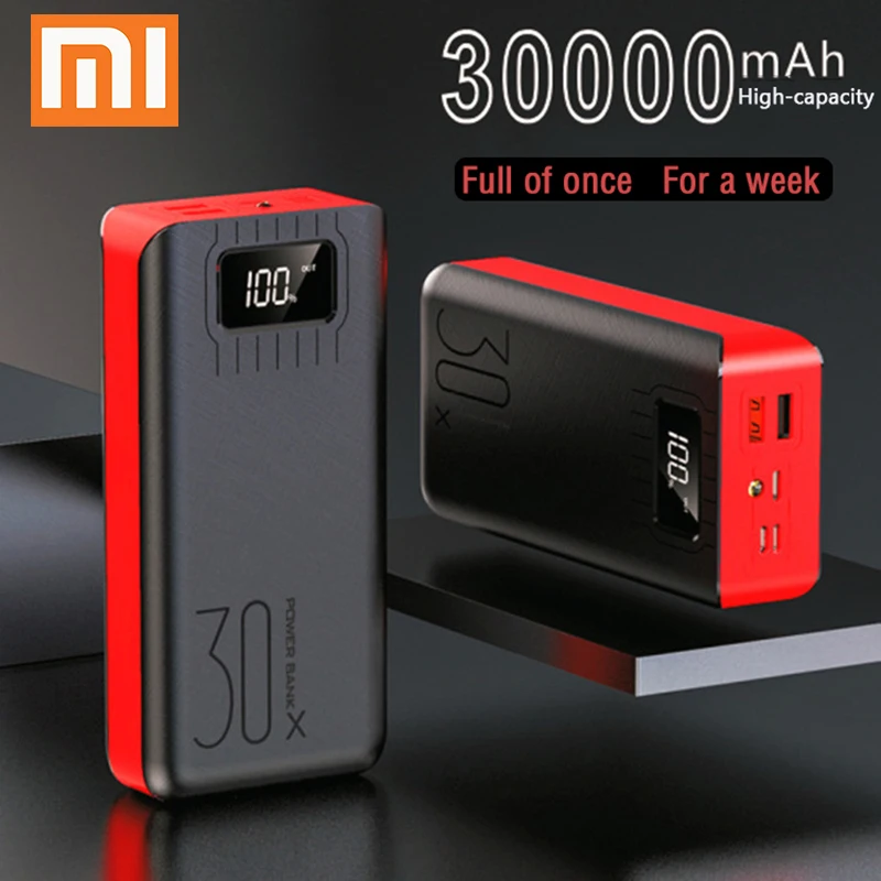

Power Bank 30000mAh Powerbank External Battery Portable Fast Charger for All Smartphone with Charger Bank Double USB Waterproof