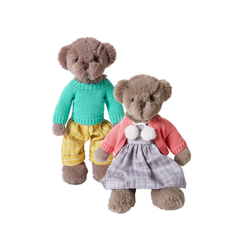 

2020 New Couple Bear Doll Cute Stuffed Plush Toy For Christmas Birthday And Valentine's Day Gift Baby Comforts Sleeping Doll