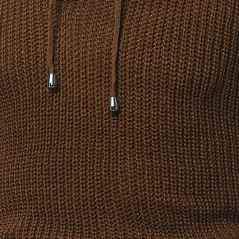 Men's Fashion Pure Color Hat Rope Heap Collar Collar Head Sweater Knitted Sweater Sweater Men Sweaters Men Clothes Y